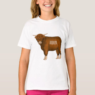 Camiseta Ilustracion personalizado de vaca de Highland
