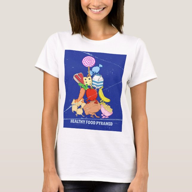 Camiseta Ilustracion personalizado divertido de la pirámide (Anverso)