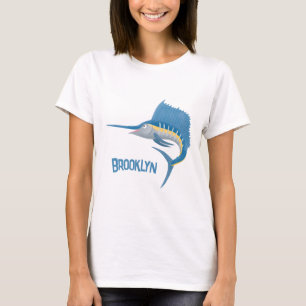 Camiseta Ilustracion personalizado divertido de pez espada