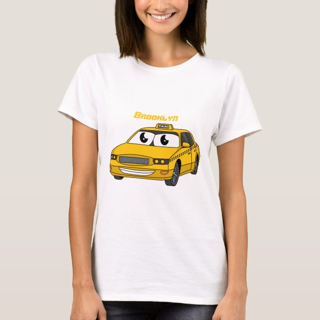 Camiseta Ilustracion personalizado divertido de taxi amaril (Anverso)
