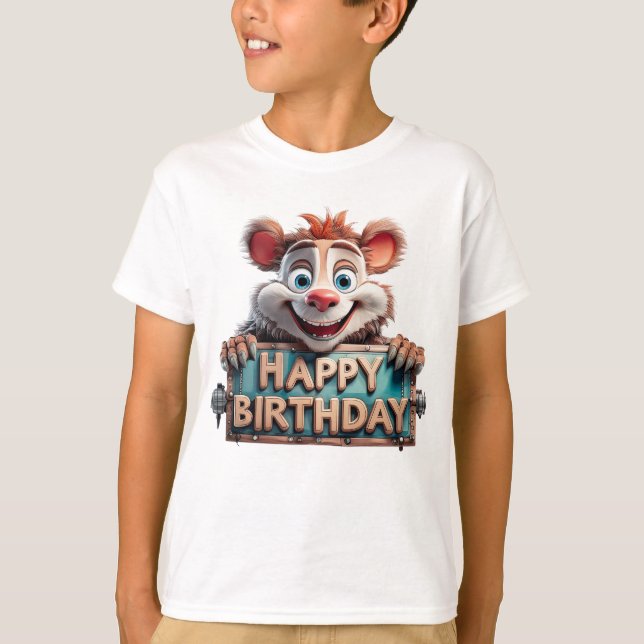 Camiseta Ilustracion personalizado Feliz Cumpleaños (Anverso)