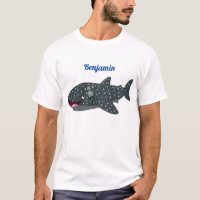 Ilustracion personalizado feliz de tiburón ballena