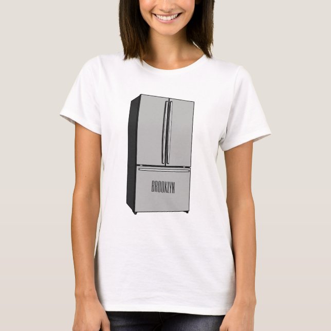 Camiseta Ilustracion personalizado frigorífico de puerta fr (Anverso)