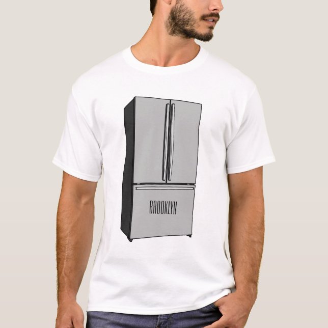 Camiseta Ilustracion personalizado frigorífico de puerta fr (Anverso)