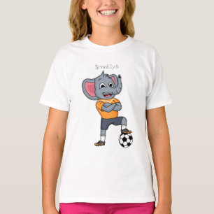 Camiseta Ilustracion personalizado futbolista elefante