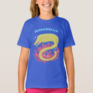 Camiseta Ilustracion personalizado gracioso de moray verde