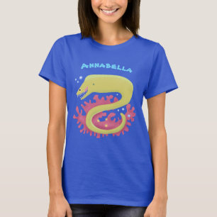 Camiseta Ilustracion personalizado gracioso de moray verde