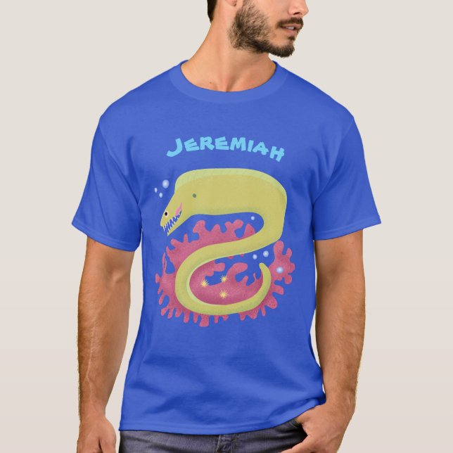 Camiseta Ilustracion personalizado gracioso de moray verde (Anverso)