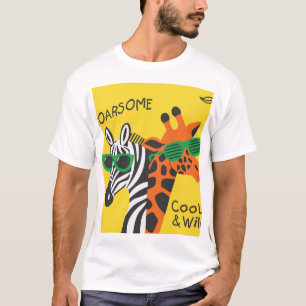 Camiseta Ilustracion Personalizado Guay Zebra Giraffe