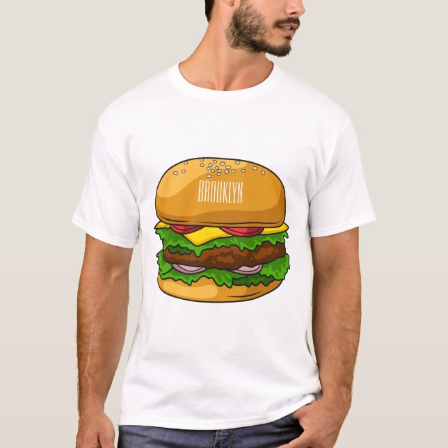 Camiseta Ilustracion personalizado Hamburger (Anverso)