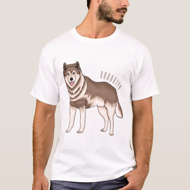 Camiseta Ilustracion personalizado husky siberiano (Anverso)