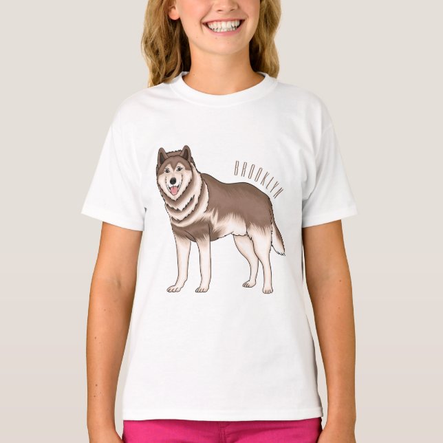Camiseta Ilustracion personalizado husky siberiano (Anverso)