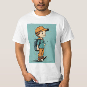 Camiseta Ilustracion Personalizado lúdico de un niño con Ba