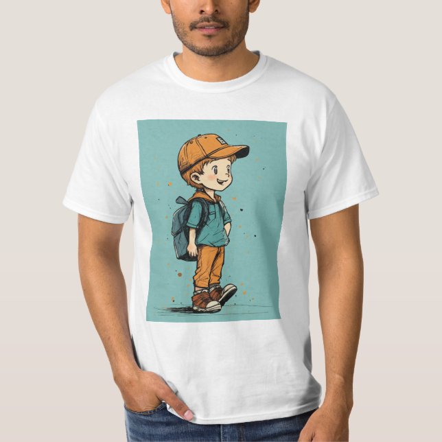 Camiseta Ilustracion Personalizado lúdico de un niño con Ba (Anverso)
