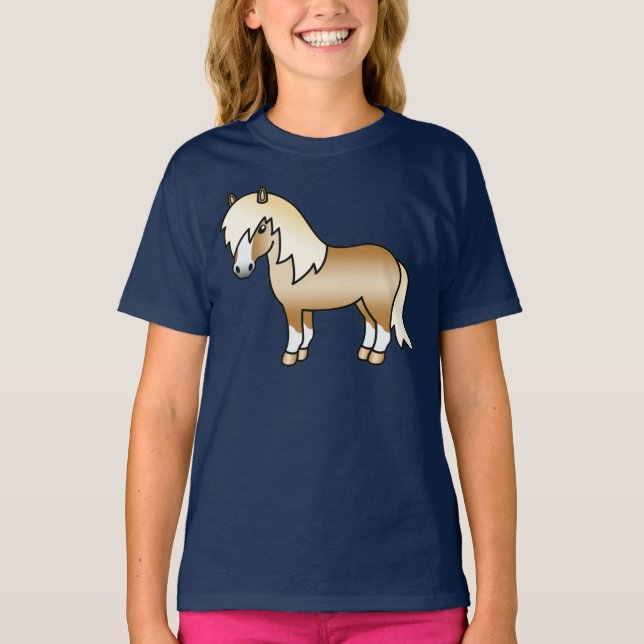 Camiseta Ilustracion Personalizado Palomino Shetland Pony C (Anverso)