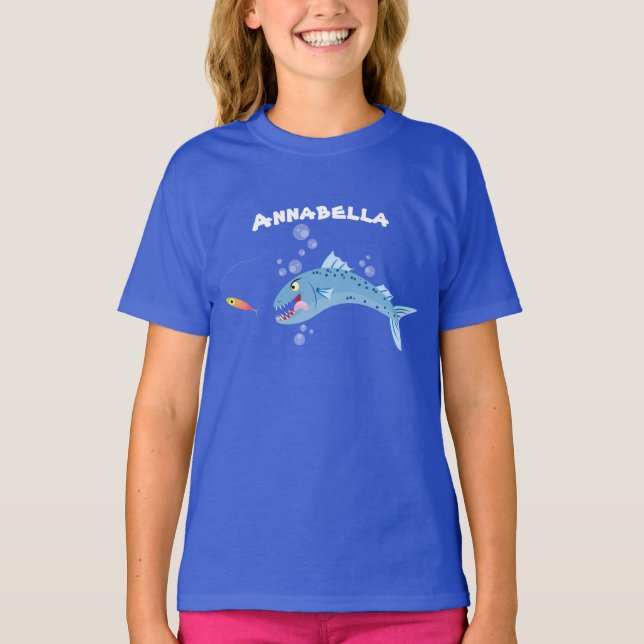 Camiseta Ilustracion personalizado pescador hambriento de B (Anverso)