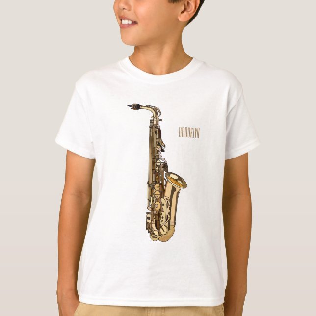 Camiseta Ilustracion personalizado saxofón (Anverso)