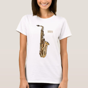Camiseta Ilustracion personalizado saxofón