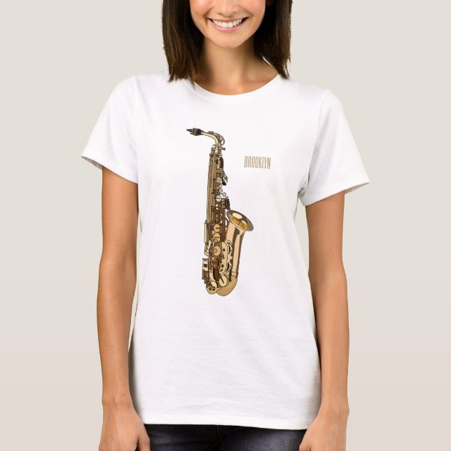 Camiseta Ilustracion personalizado saxofón (Anverso)