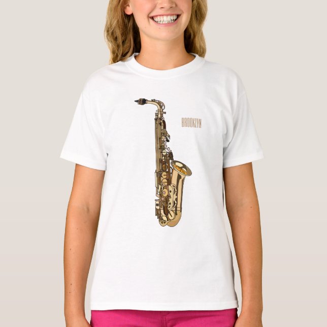 Camiseta Ilustracion personalizado saxofón (Anverso)