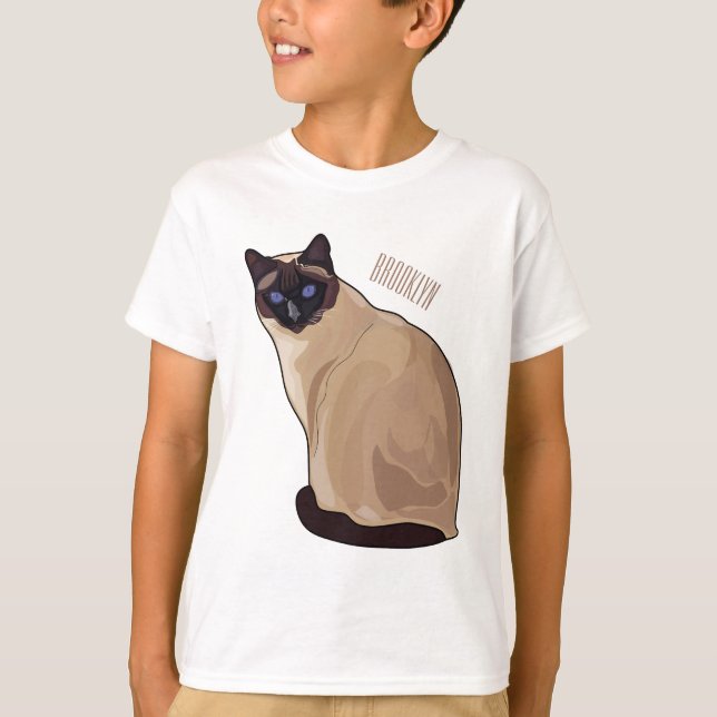 Camiseta Ilustracion personalizado siamés (Anverso)