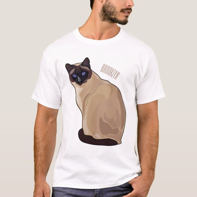 Camiseta Ilustracion personalizado siamés (Anverso)