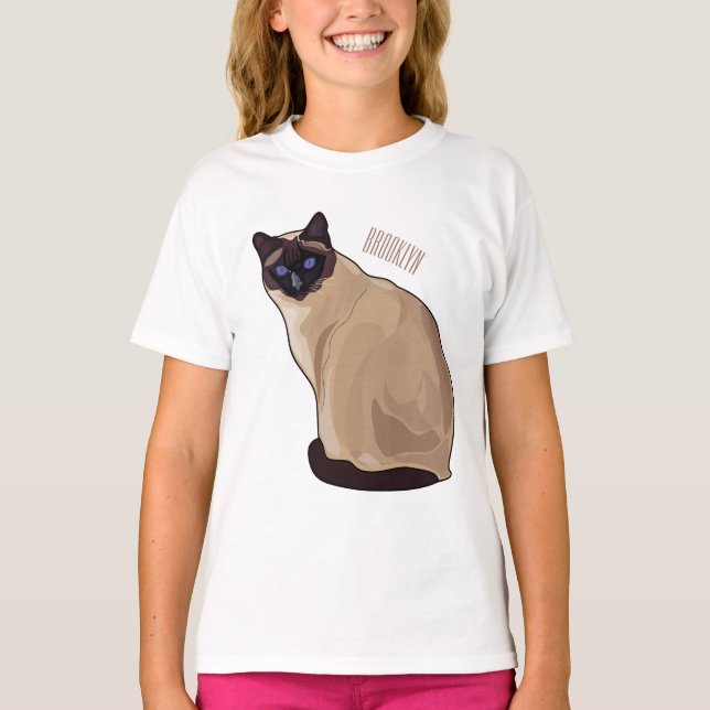 Camiseta Ilustracion personalizado siamés (Anverso)