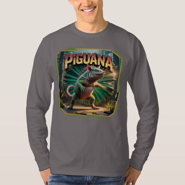 Camiseta Ilustracion Piguana Combo Creature Funny (Anverso)