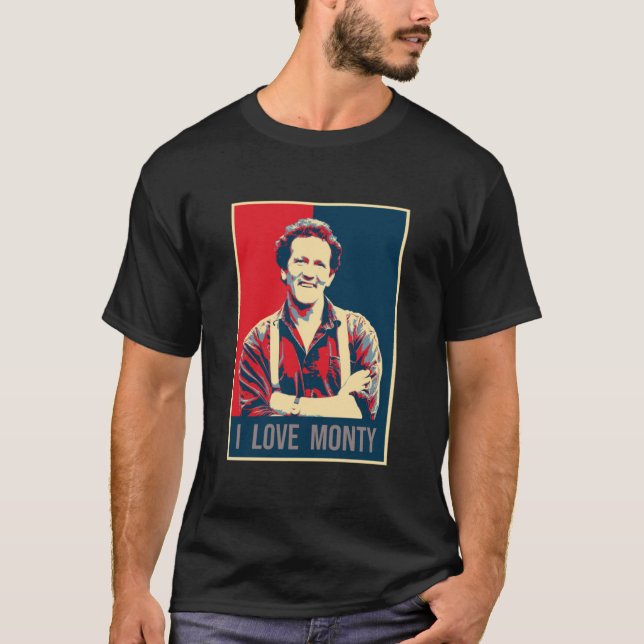 Camiseta Ilustracion Pop Art I Love Monty Don TV Presenter (Anverso)