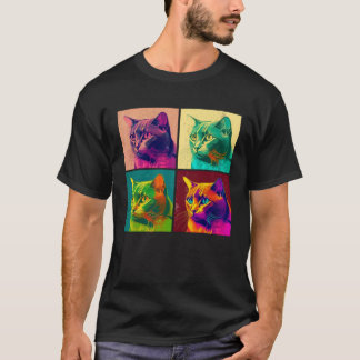 Camiseta Ilustración Pop de Gato Birmano Animales Coloridos