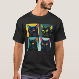 Camiseta Ilustración Pop de Gato Bombay Mujeres Animales Co