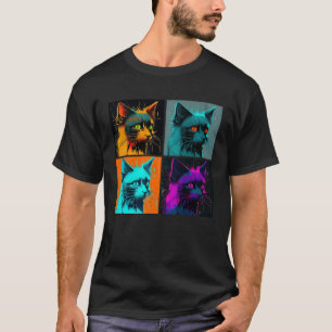 Camiseta Ilustración Pop de Gato Lykoi Mujeres Animales Col