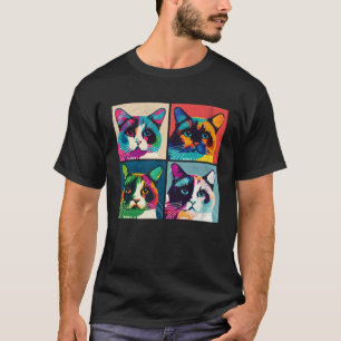 Camiseta Ilustración Pop de Gato Snowshoe Hombres Animales