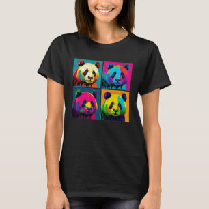 Camiseta Ilustración Pop de Panda Gigante Animales Colorido