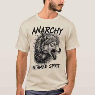 Camiseta Ilustración Punk Espíritu Indomable Lobo Anarquía