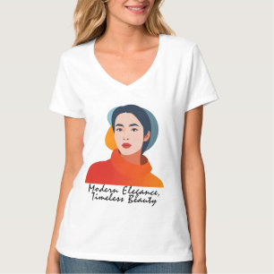 Camiseta Ilustracion retrato moderno elegante