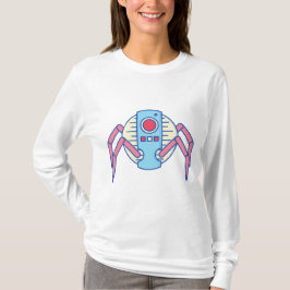 Camiseta Ilustracion retro Blue Robot Spider Walker