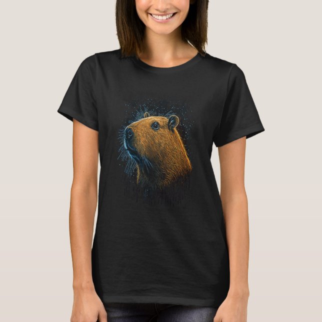 Camiseta Ilustración Retro de Capybara (Anverso)