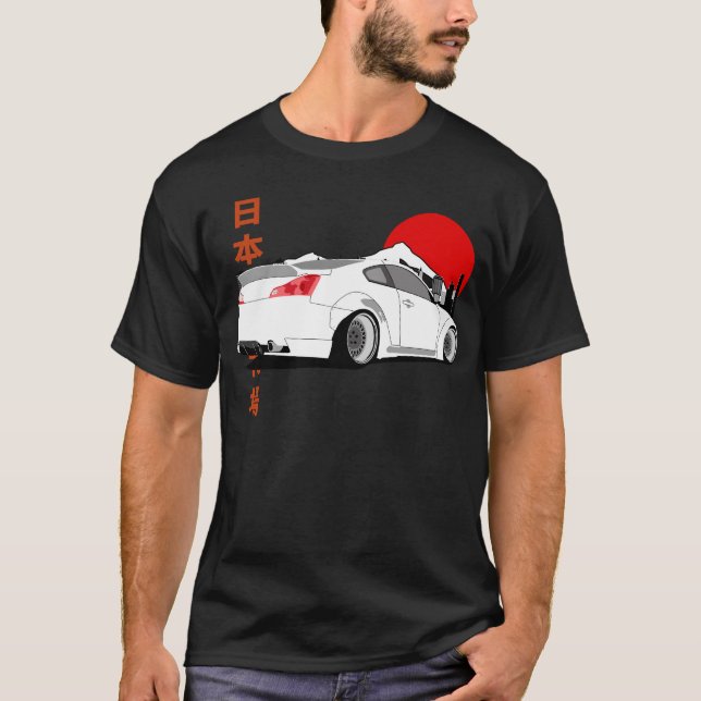Camiseta Ilustración Retro de Coche Deportivo JDM Minimalis (Anverso)