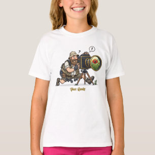 Camiseta Ilustración Retro de Fotógrafo de Vida Silvestre