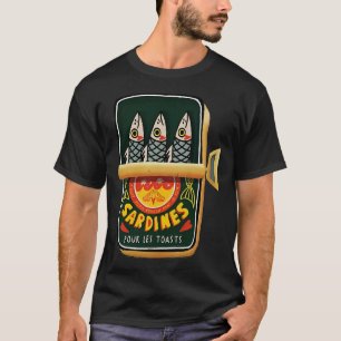 Camiseta Ilustración Retro de Lata de Sardinas
