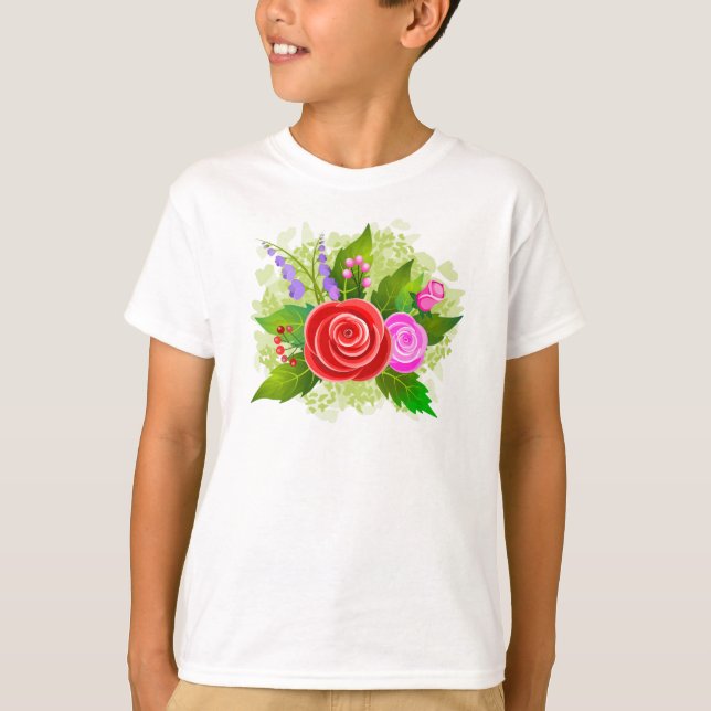 Camiseta Ilustracion Rosa Flores (Anverso)