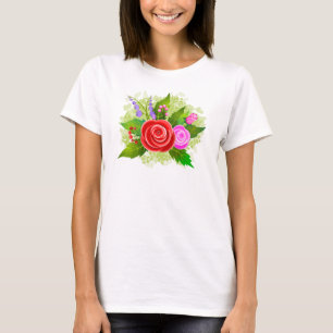 Camiseta Ilustracion Rosa Flores