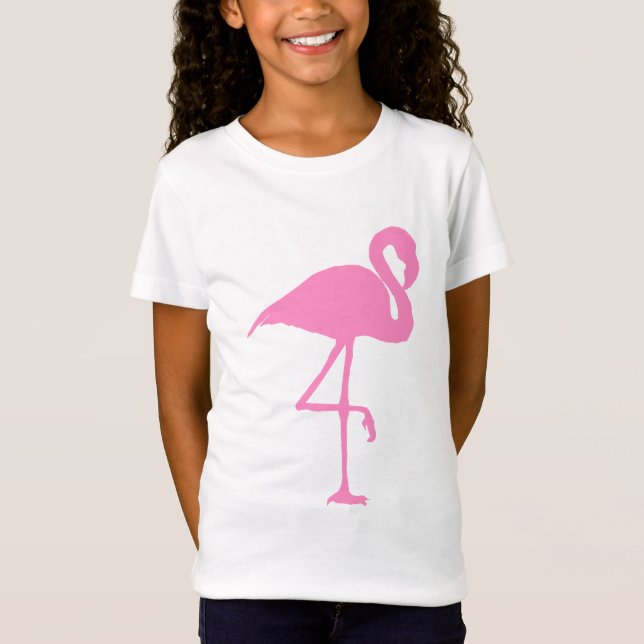 Camiseta Ilustracion rosado de la silueta del pájaro del (Anverso)