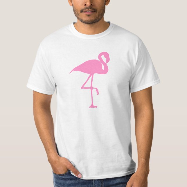 Camiseta Ilustracion rosado de la silueta del pájaro del (Anverso)