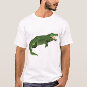 Camiseta Ilustración Salvaje de Cocodrilo Gráfico de Lagart