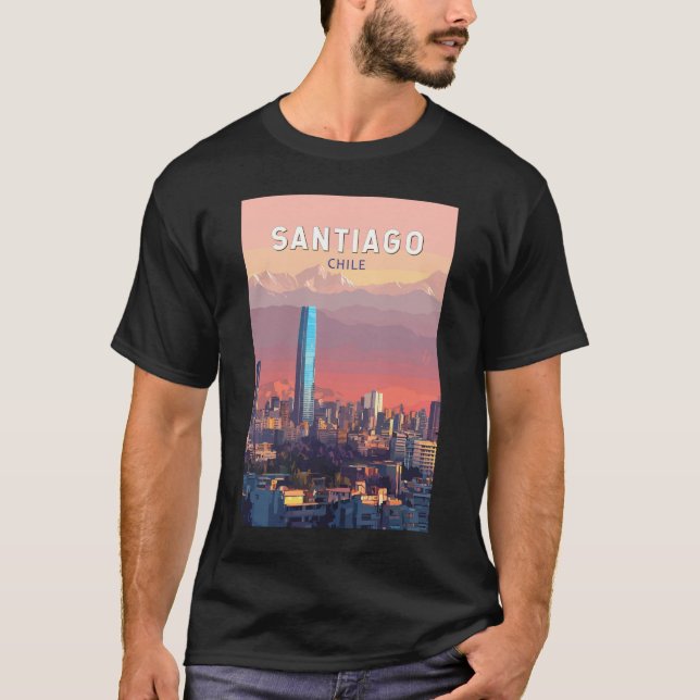 Camiseta Ilustracion Santiago Chile Viaje de arte (Anverso)