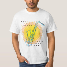 Camiseta Ilustracion saxofón Guay Moderno Art Saxofonista