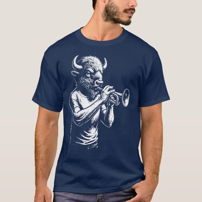 Camiseta Ilustracion saxofonista musical Wildhorn (Anverso)