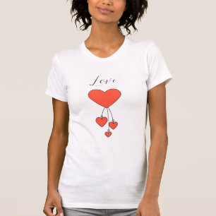 Camiseta Ilustracion simple con corazones escarlatos Amor